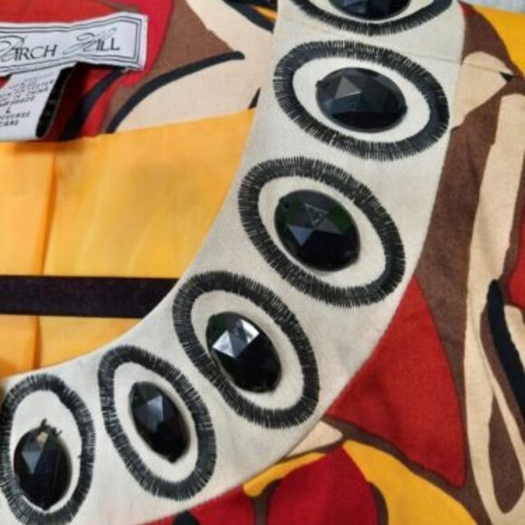 BIRCH HILL Geo Bead Open Front Jacket Lined Coat Light Blazer 3/4 Sleeve Size L - Picture 5 of 10